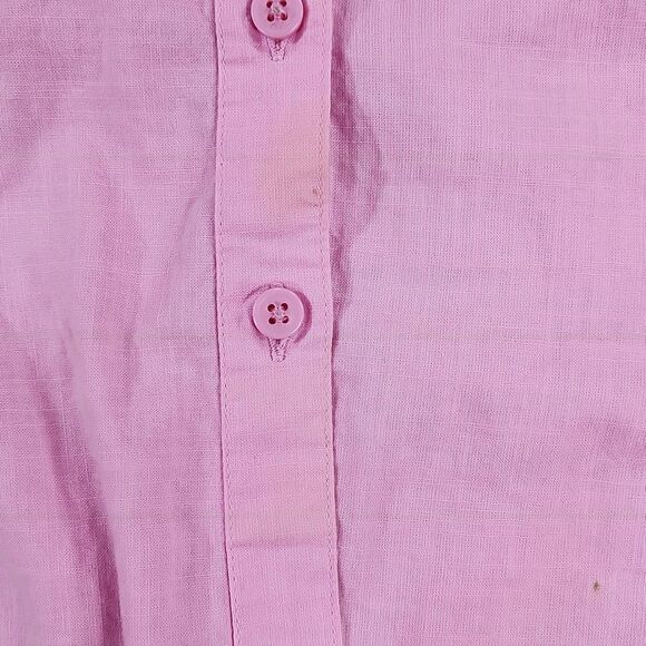 🐞Columbia Pink Camp Henry Buttoned Short Sleeve Top Medium - Picture 13 of 16